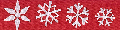 White Snowflakes on Red Ribbon